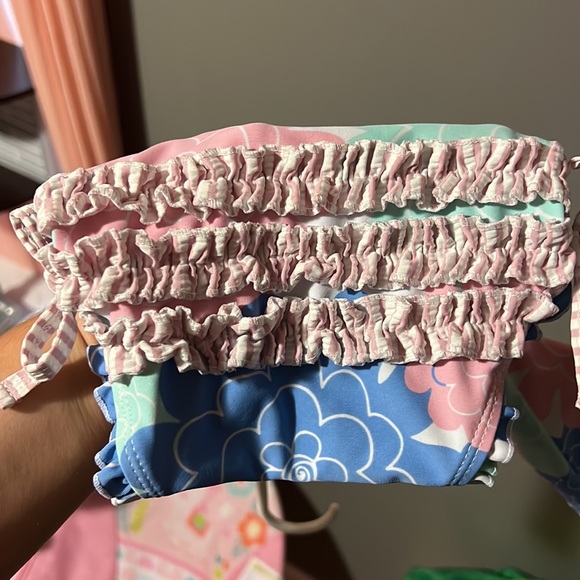 Ruffle Butts Floral Swim Suit 0/3 Months - Picture 3 of 5